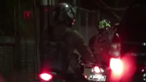 Night traffic jam Stock Footage 74658275