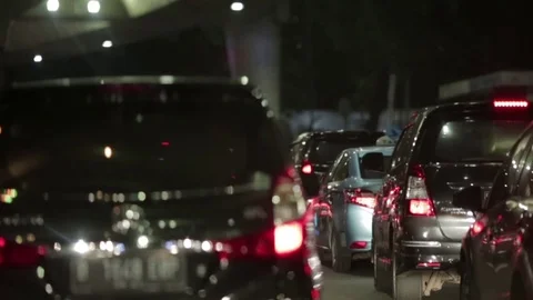 Night traffic jam Stock Footage 74658642