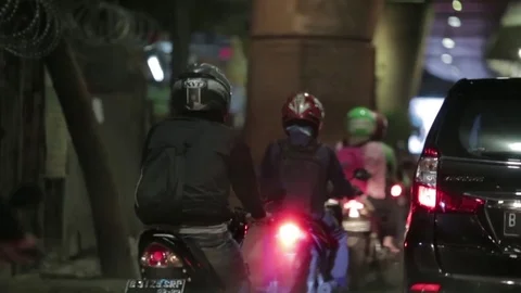 Night traffic jam Stock Footage 74658662