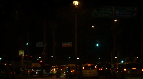Night Traffic Jam in Rio de Janeiro Stock Footage 41098827