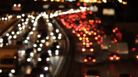 Night traffic jams Stock Footage 950128