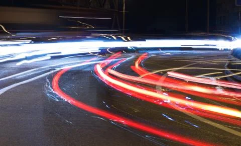Night traffic light Stock Photos