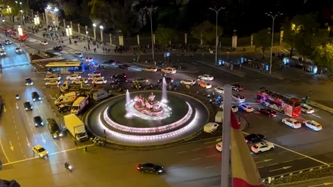 Night traffic in Madrid Stock Footage 311657870