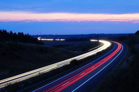 Night traffic motion Foto stock