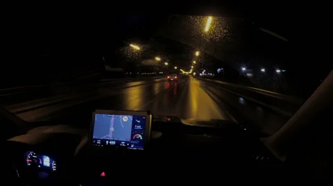 Night traffic out of the car Stock-Footage 47855015