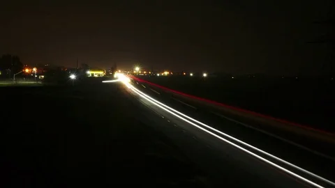 Night traffic outside the city Stock Footage