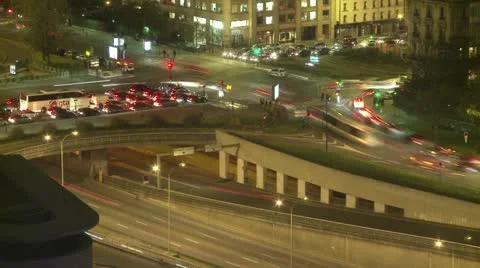 Night traffic Paris - HD Video stock 22312692
