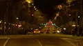 Night traffic, people crossing wide street in the city, evening atmosphere HD Footage