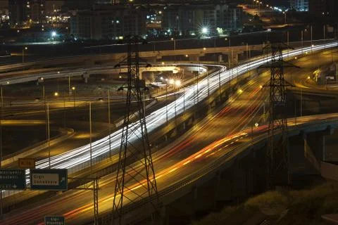Night traffic Foto stock