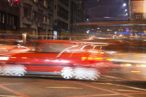 Night traffic Stockfoto's