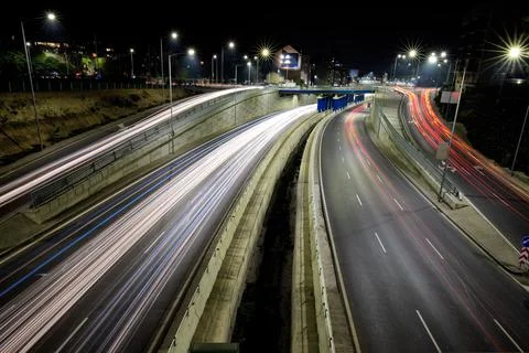 Night traffic Stock Photos