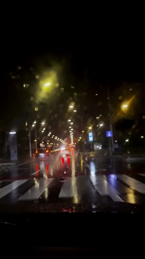 Night traffic in the rain Vidéo 309753423
