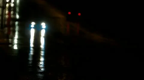 Night, traffic, road Stock Footage 12569666