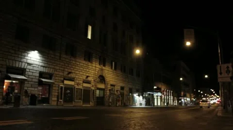 Night traffic in Rome Stock Footage 13348259