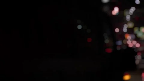 Night Traffic Scene with Diffused Light and Motion Stock Footage 335688026