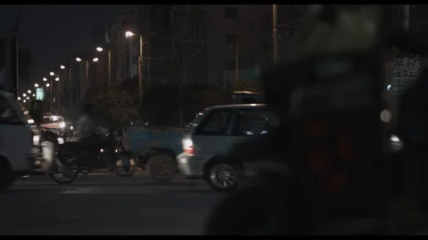 Night Traffic Shot Video stock 101512028