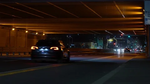 Night Traffic in Subway 库存影片 124424958