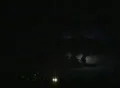 Night traffic with super lightning Footage
