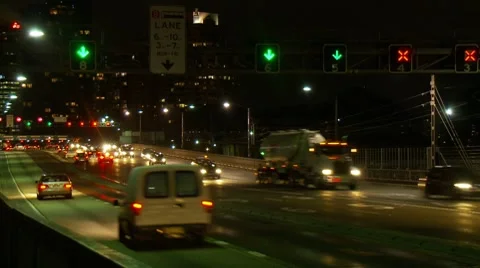 Night Traffic Time lapse - Busy Road, Cars, Transport, Rush Hour Stock Footage