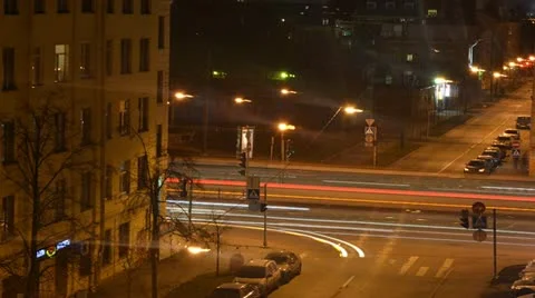 Night traffic time lapse 動画素材 18195043