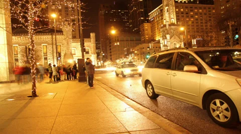 Night Traffic Time Lapse Stock Footage 30960379