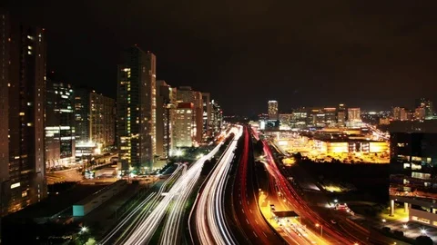 NIGHT TRAFFIC TIME LAPSE Stock Footage 74482213