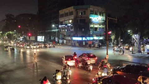 Night traffic time lapse Stock Footage 132059706
