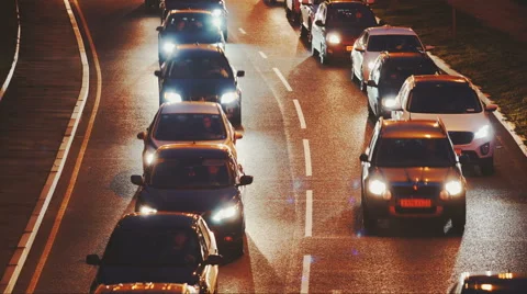 Night traffic time lapse with long exposure Stock Footage 67428634
