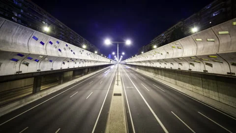 Night Traffic time lapse of passing vehicles Stock Footage 232913762