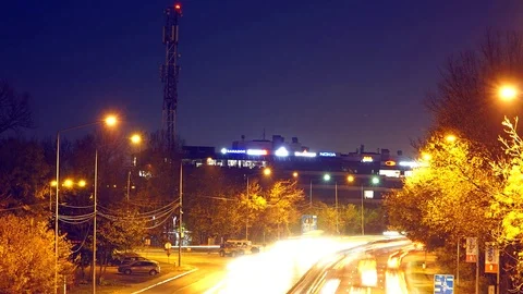 Night traffic time lapse video. Stock Footage 99429078