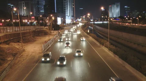 Night traffic timelapse Stock Footage 2976480