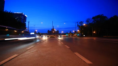 Night traffic timelapse. Stock Footage 37744708