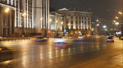 Night traffic timelapse. Stock Footage 62444127