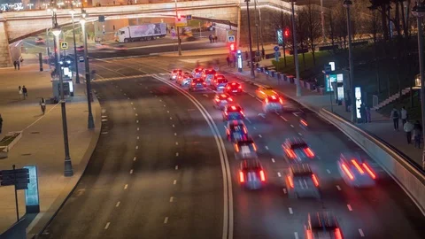 Night traffic timelapse Stock Footage 91401068
