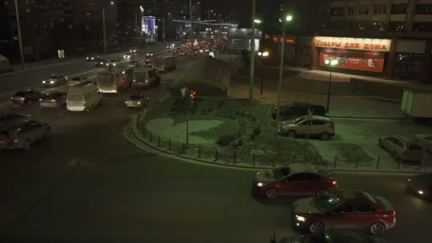 Night traffic, timelapse  HDR Stock Footage 141546974