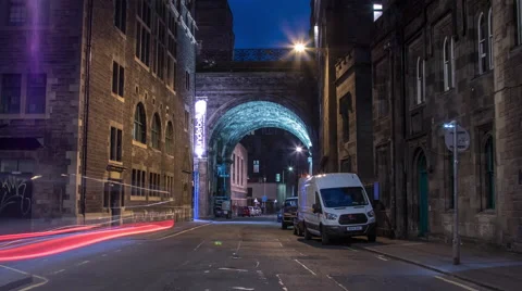 Night Traffic Under A Connecting Bridge Stock Video Pond5