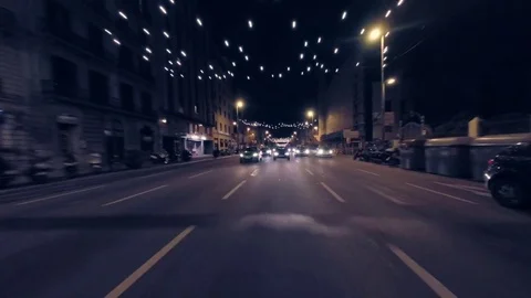 Night Traffic Under Lights 動画素材 71465936