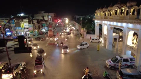 Night trafic at trafic light Hyperlap in Punjab India 1 Stock Footage 177761877