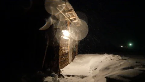 Night trail to the bath Stock Footage 105406617