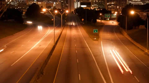 Night Trail Lights on highway Vídeos de archivo 25252726