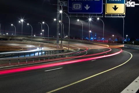 Night trails Stock Photos
