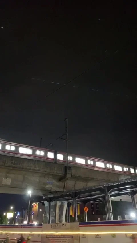 Night train above my head Stock Footage 220202119