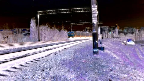 Night Train In Abstraction Go Away On The Medium Viewing Stock Footage 90486177