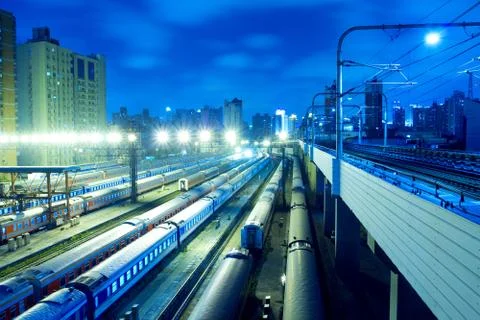 Night Train in China Foto stock
