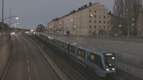 Night train Stock Footage 33740166