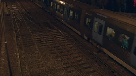 Night train Stock Footage 33785981
