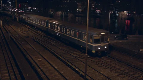 Night train Stock Footage 33786038