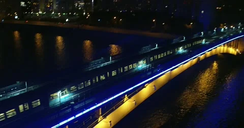 Night train Stock Footage