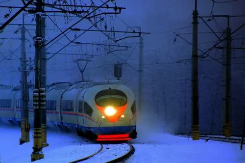 Night train Stock Photos