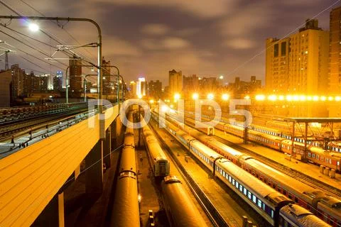 Night Train in Shanghai Stock Photos